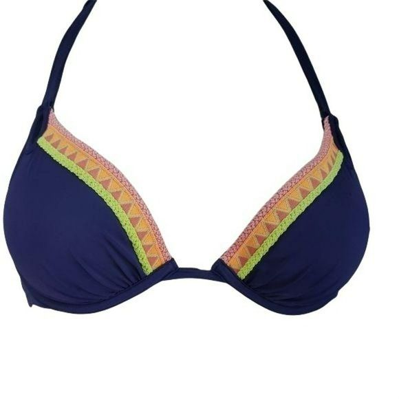 Victoria’s Secret Victoria Royal Blue Lace 34B Bikini Swimsuit Bathing suit Top - Picture 3 of 8